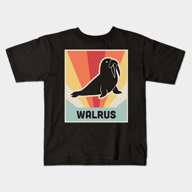 WALRUS - Vintage 70s Style Poster Kids T-Shirt by MeatMan